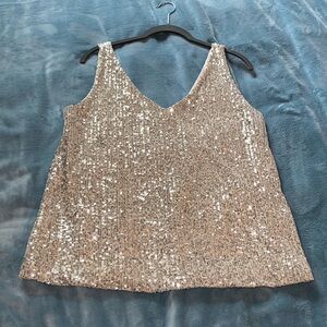 Pink Lily Meet me downtown Sequin Tank